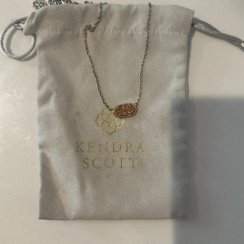 Kendra Scott Kendra Scott Elisa Copper Drusy Silver Chain Necklace Size ONE SIZE - 9 Thumbnail