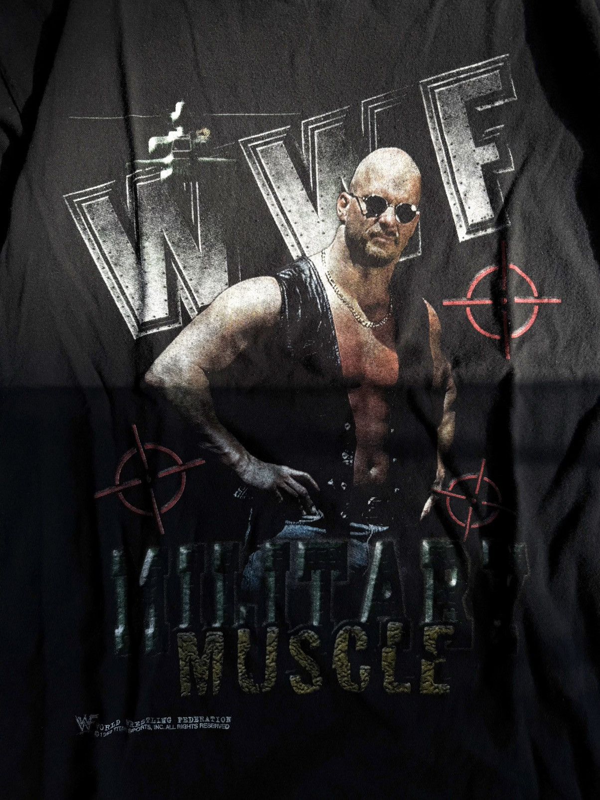 WWF Vintage WWF Stone Cold Steve Austin Military Muscle tee XL Size US XL / EU 56 / 4 - 2 Thumbnail