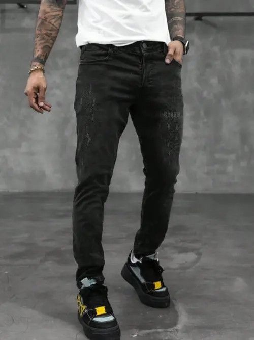 Jean Slim ripped skinny jeans Korean DRIP Size US 30 / EU 46 - 3 Thumbnail