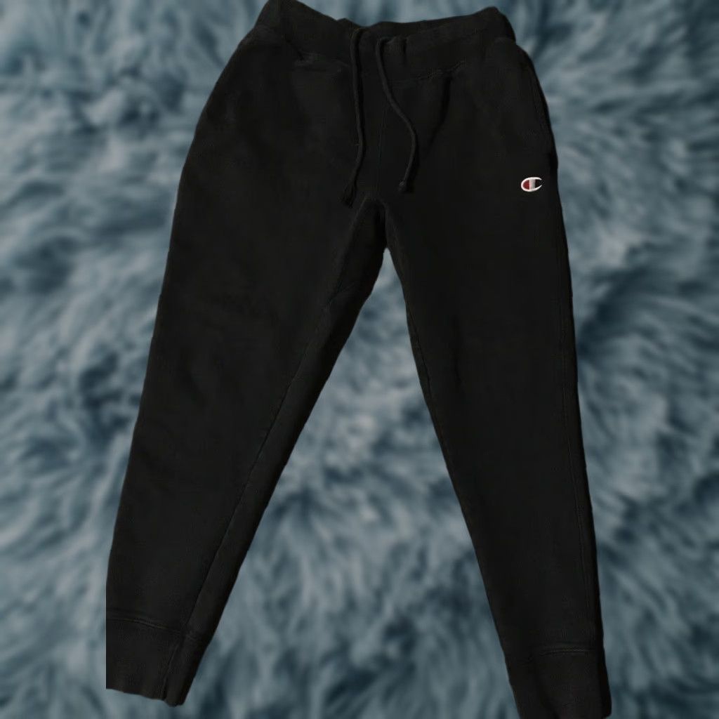 Champion VINTAGE Champion Reverse Weave Sweatpants M Black Basketball Activewear Pants Mens 90s Grunge Modern Fit Size US 31 - 1 Thumbnail