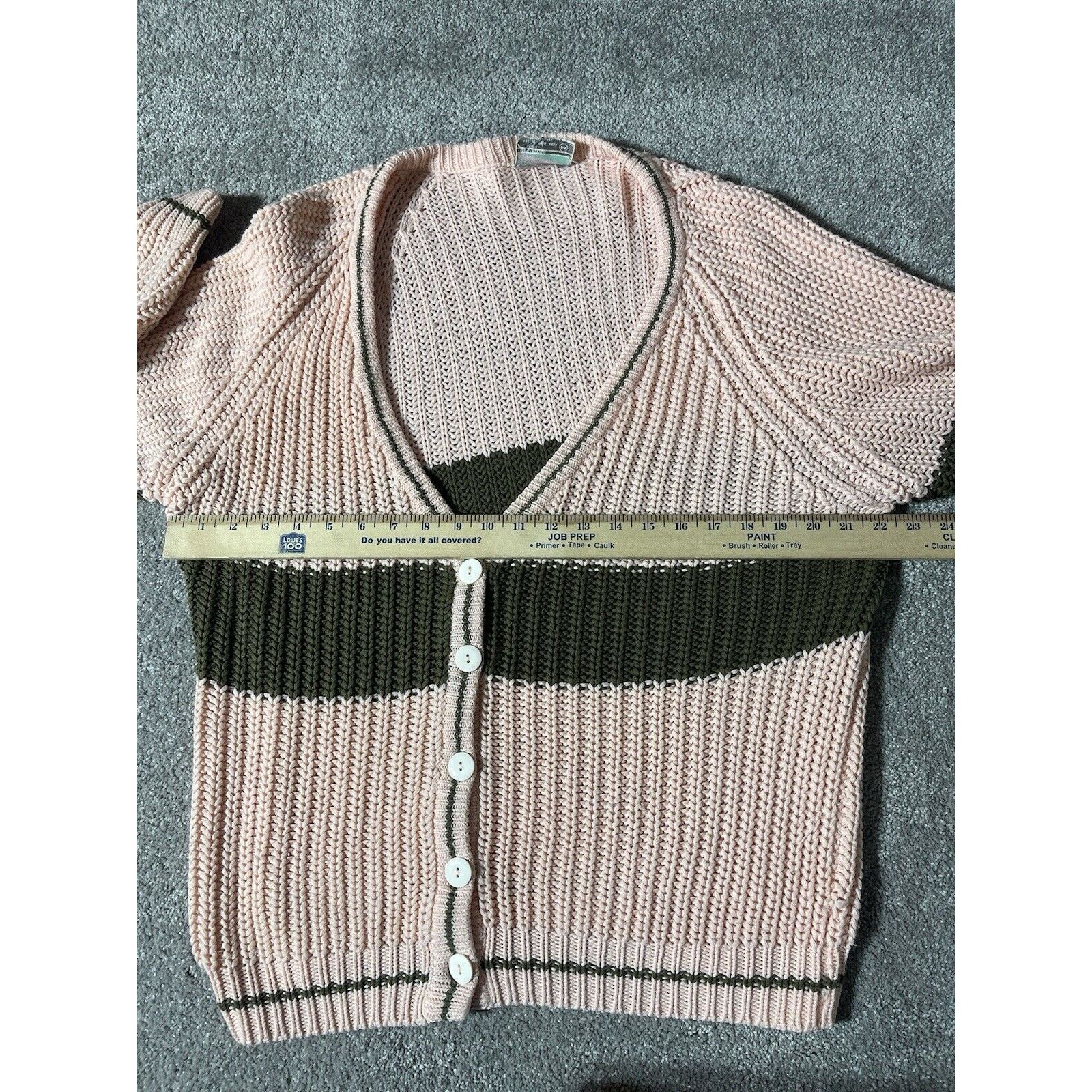 Other Deb Chunky Knit Cardigan Sweater M Peach Preppy Vintage 80s Size M / US 6-8 / IT 42-44 - 3 Thumbnail