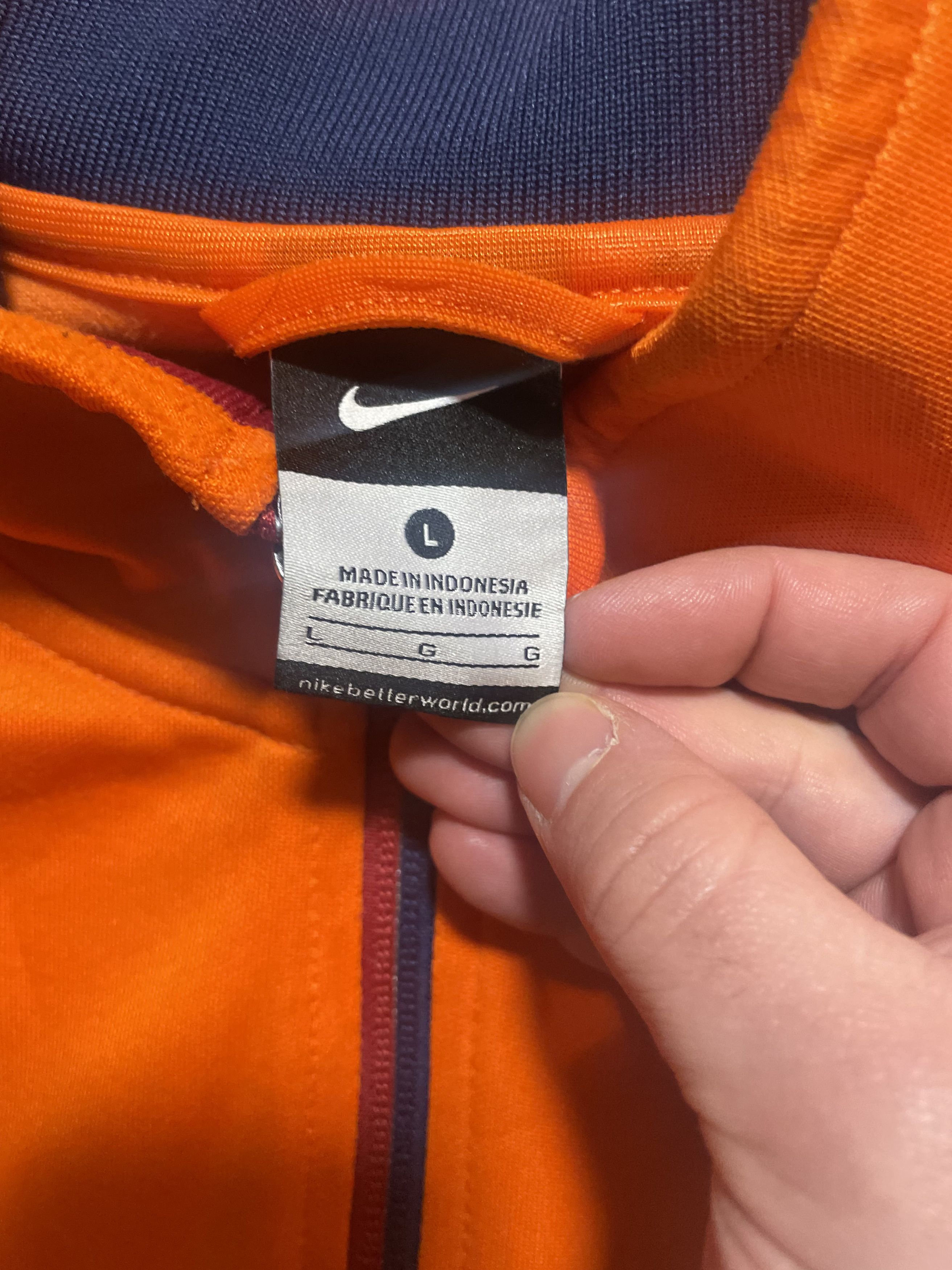 Nike Nike FC Barcelona 2012/13 Training Orange Zip Track Jacket Size US L / EU 52-54 / 3 - 4 Thumbnail