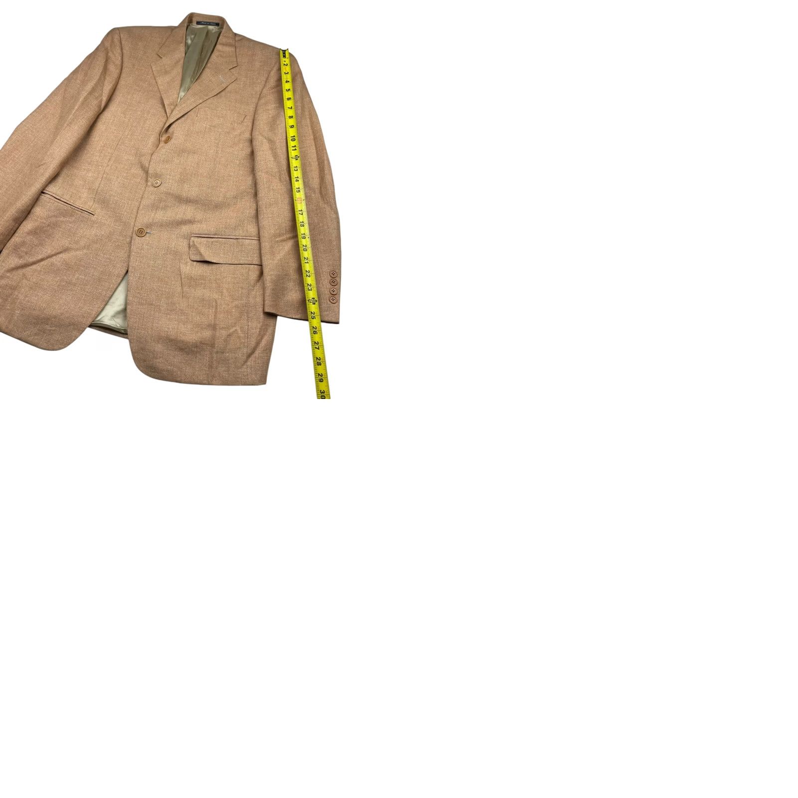 Zanella Zanella Men's Blazer Wool/Linen 2-Button Beige/Khaki/Tan Italy 40R Size 40R - 9 Thumbnail