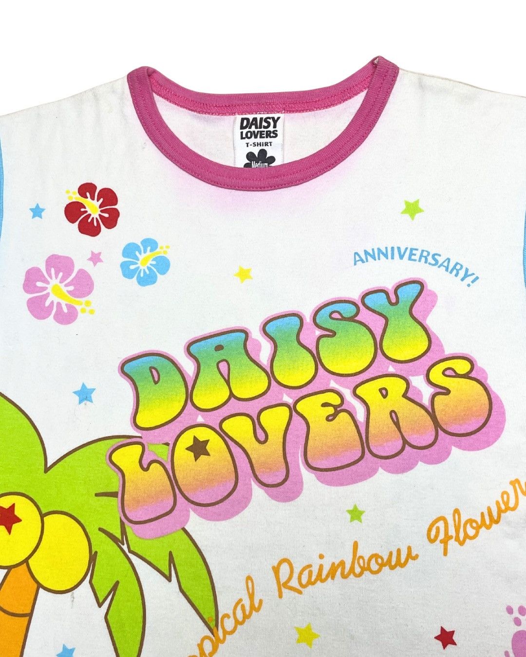 Japanese Brand Daisy Lovers Tropical Rainbow Flower Tee Size S / US 4 / IT 40 - 4 Thumbnail