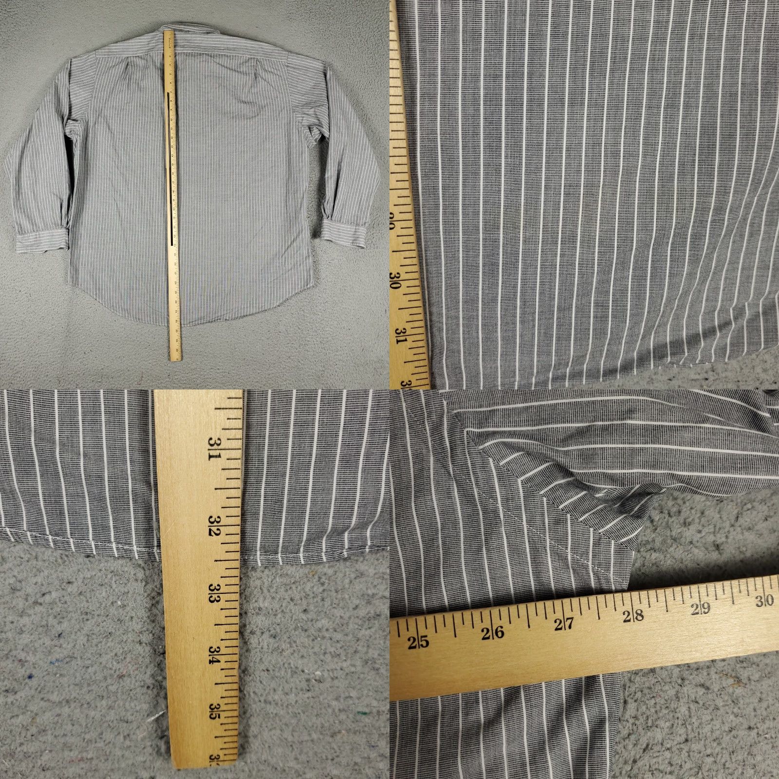 Polo Ralph Lauren Polo Ralph Lauren Button-Up Shirt Mens 2XL Gray White Striped Cotton Long Sleeve Classic Preppy Size US XXL / EU 58 / 5 - 8 Thumbnail