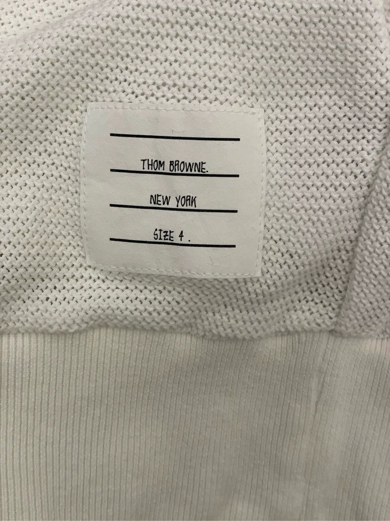 Thom Browne Thom browne White four-stripe knitted cardigan jacket 2504- Size US XL / EU 56 / 4 - 5 Thumbnail