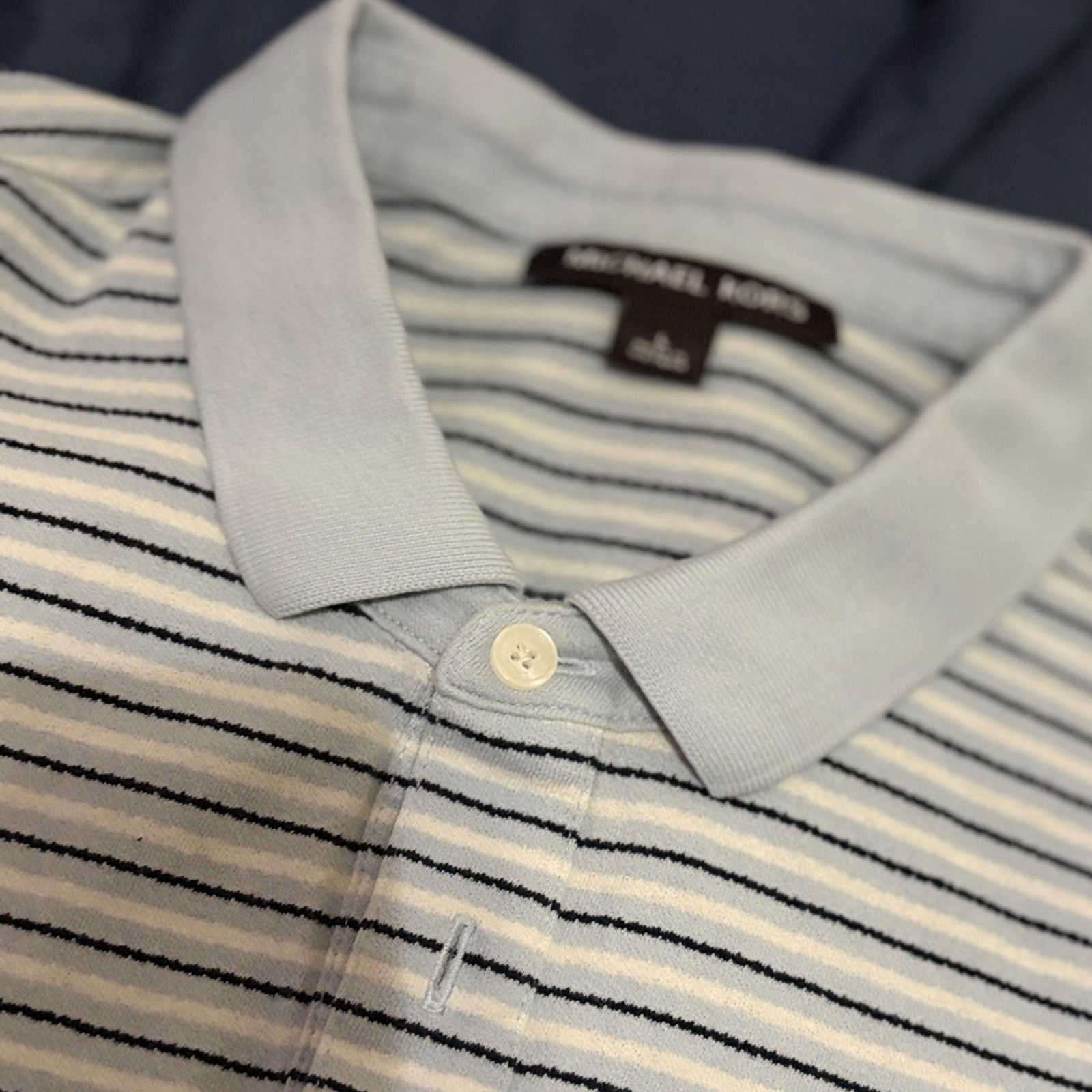 Michael Kors 👕Michael Kors Striped Polo Shirt Size Large (item #103) Size US L / EU 52-54 / 3 - 6 Thumbnail
