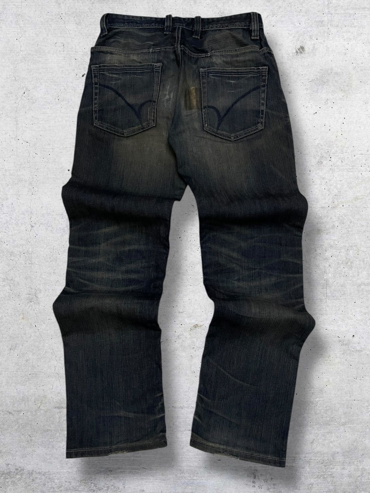 If Six Was Nine VINTAGE BACK NUMBER OG DESIGNER JAPAN 90 MUDWASH STYLE DENIM Size US 28 / EU 44 - 8 Thumbnail