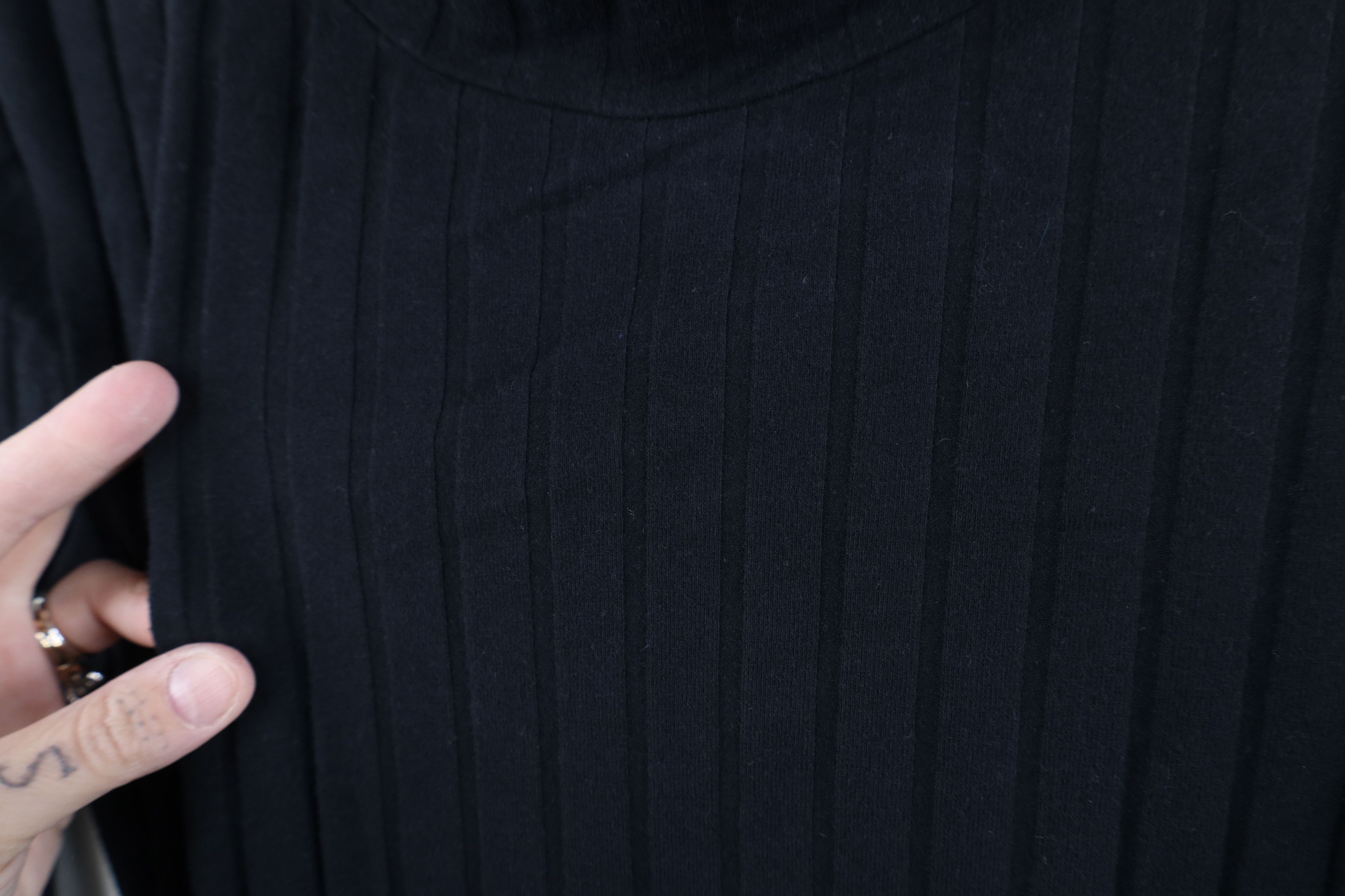 Madewell Madewell Blank Ruffled Ribbed Knit Turtleneck T-Shirt Black Size M / US 6-8 / IT 42-44 - 5 Thumbnail