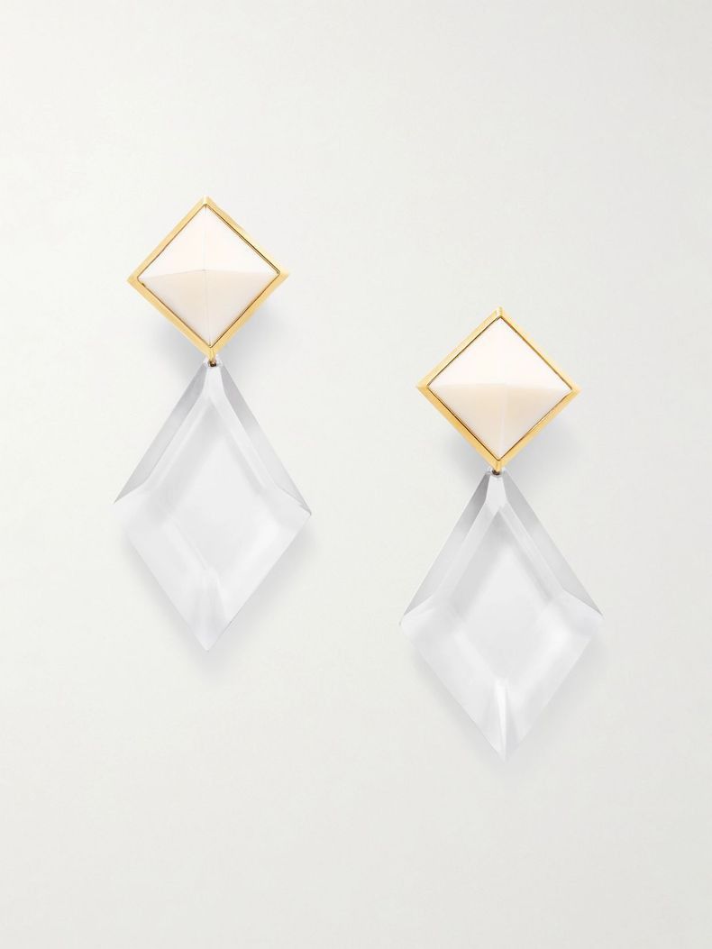 o1bcso1str0226 Size:OS/Pyramid Earrings in Ivory/White
