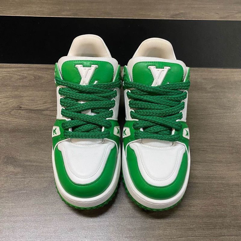 Louis Vuitton Louis Vuitton Trainer Maxi Sneakers in White and Green -250 Size US 8.5 / EU 41-42 - 2 Thumbnail