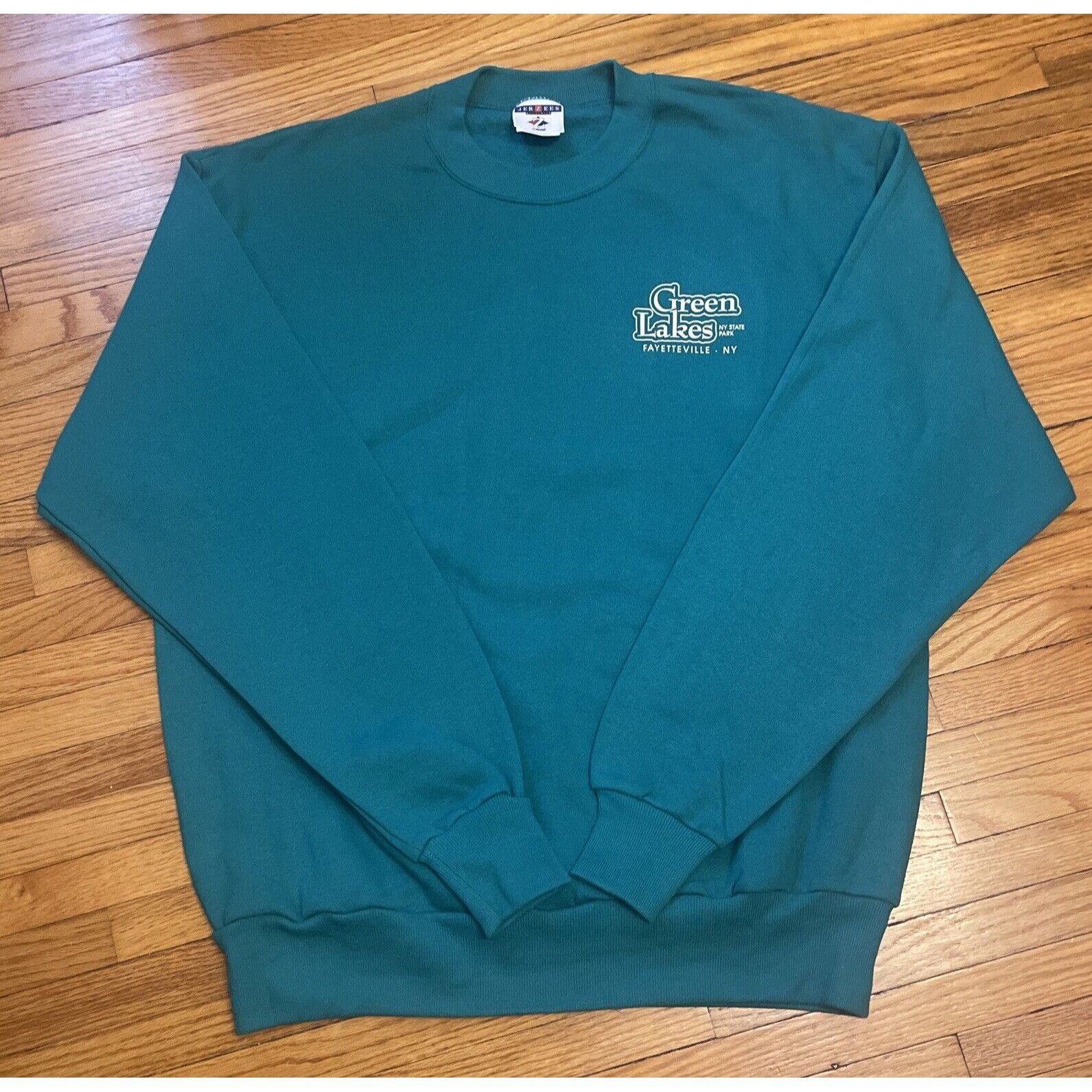 Jerzees Vintage 90s Large Green Lake State Park New York Crewneck Sw Size US L / EU 52-54 / 3 - 6 Thumbnail