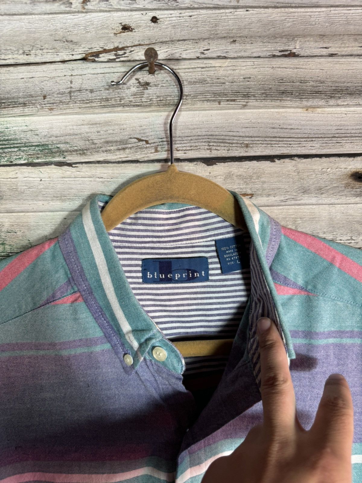 Vintage Vintage Striped Purple Shirt Size US L / EU 52-54 / 3 - 4 Thumbnail