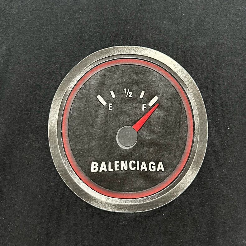Balenciaga Balenciaga Black oil dial printed pattern logo short-sleev Size US XS / EU 42 / 0 - 4 Thumbnail