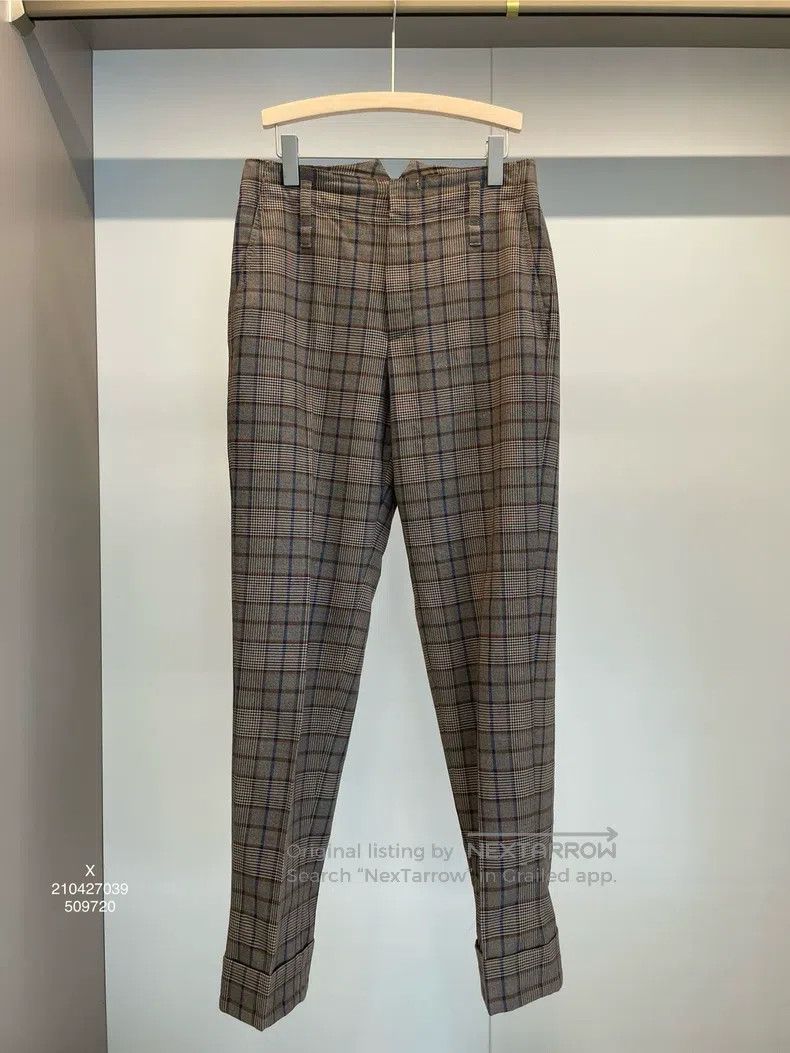 Brunello Cucinelli Brunello Cucinelli Caramel Plaid New Wool Long Trousers Size 27" / US 4 / IT 40 - 1 Thumbnail
