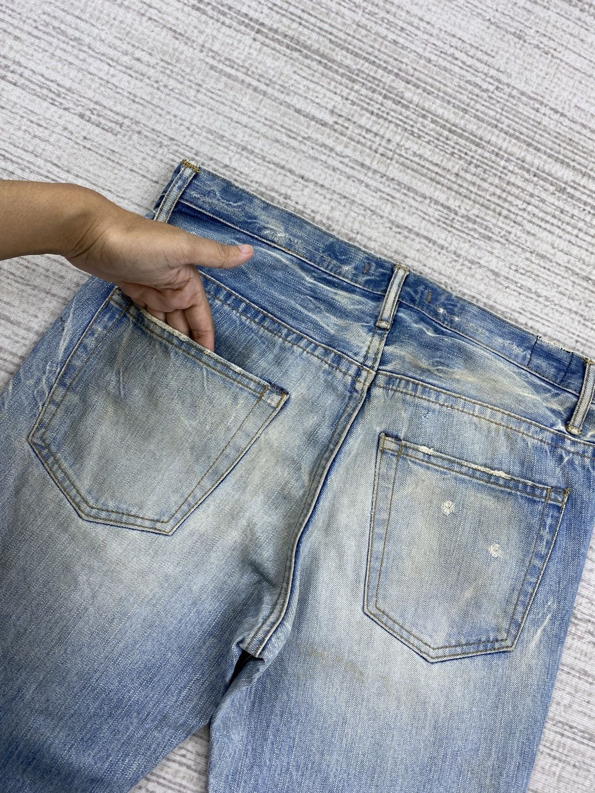 Hysteric Glamour Flare Vintage Blue Way Nippon Light Blue Washed Denim Pants Size US 30 / EU 46 - 10 Thumbnail