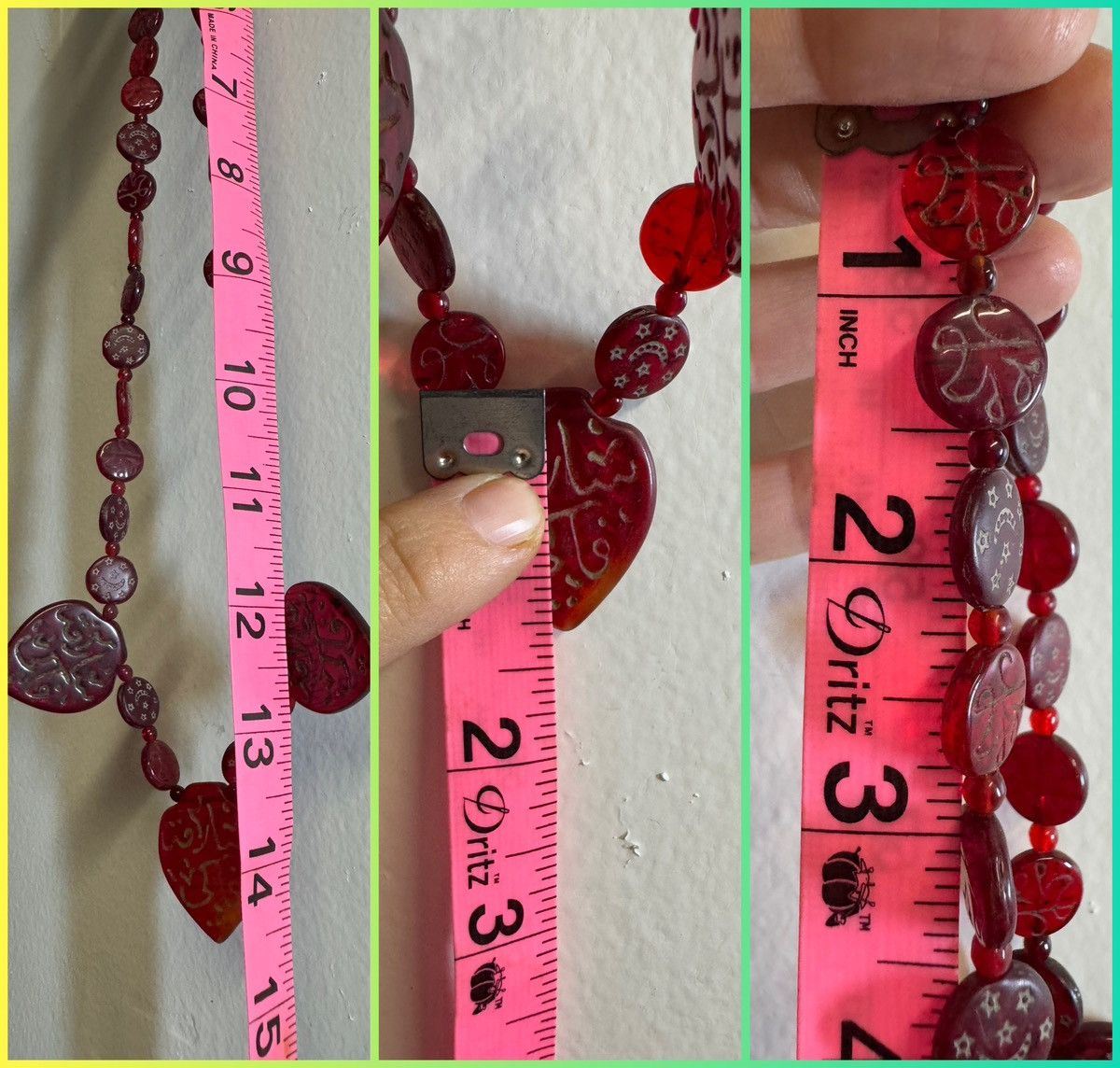 Vintage Vintage red glass Hajj beads Arabic Muslim double sided RARE Size ONE SIZE - 10 Thumbnail