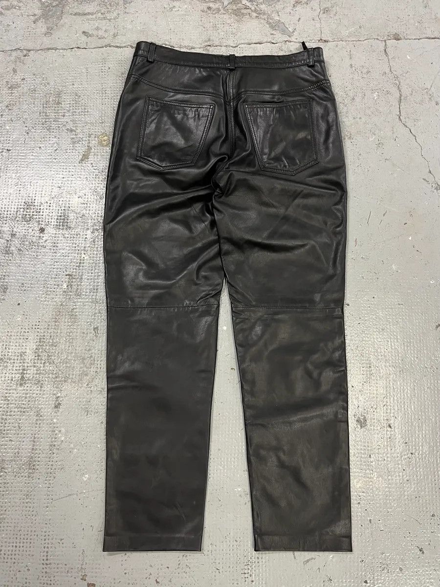 Just Cavalli 2000s Cavalli Black Minimalist Leather Pants Size 25" / US 0 / IT 36 - 8 Thumbnail