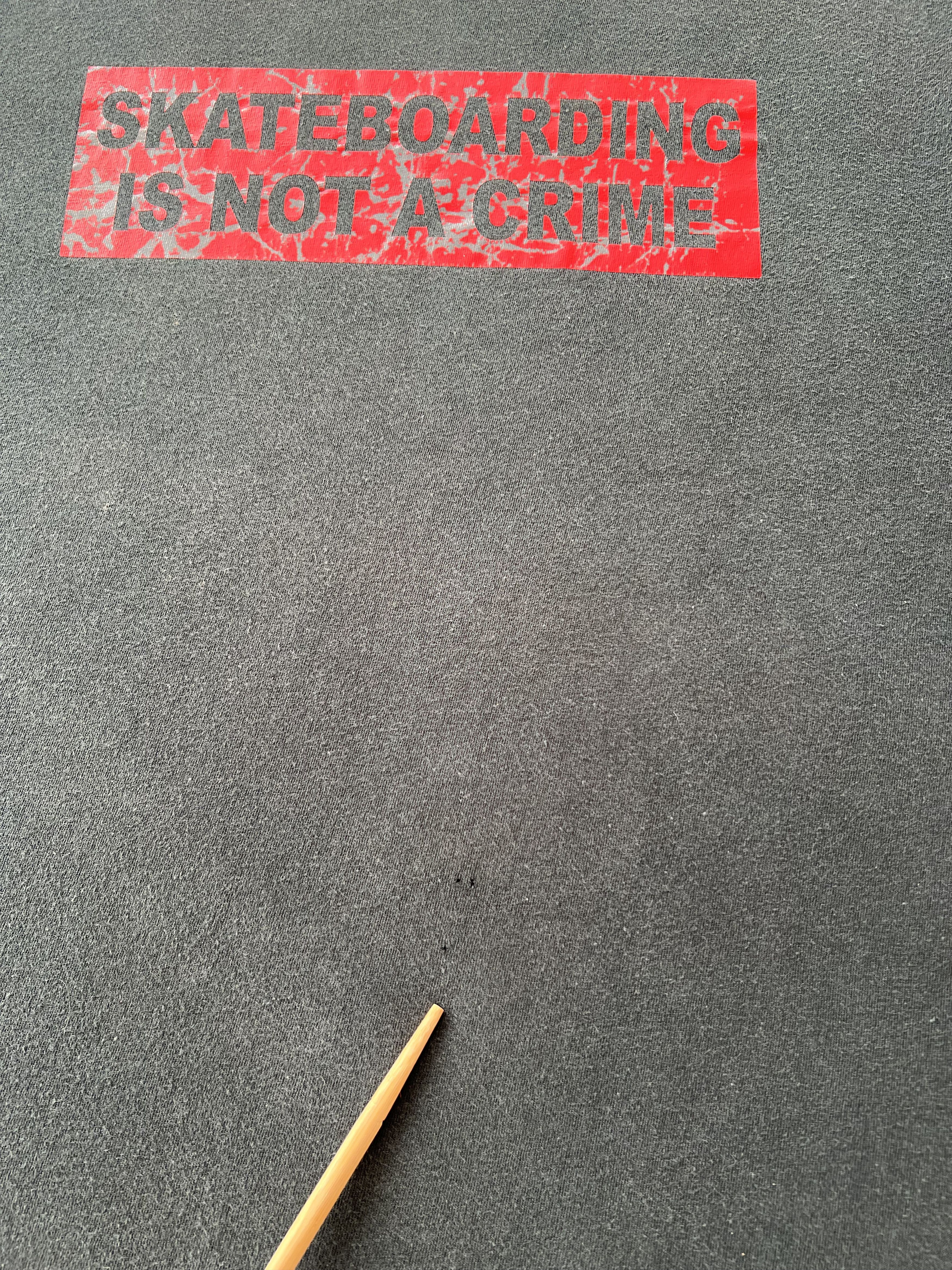 Vintage Vintage 90s Skateboarding is Not a Crime Black T-shirt Size US XL / EU 56 / 4 - 8 Thumbnail