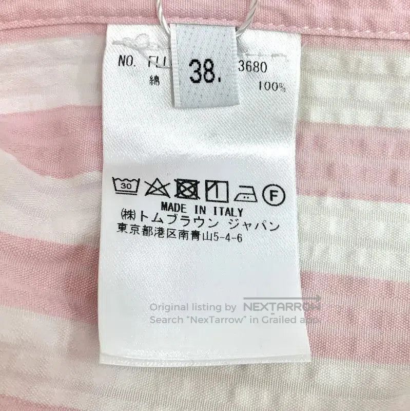 Thom Browne Thom Browne Pink Striped Cotton Short Sleeve Shirt . Size S / US 4 / IT 40 - 7 Thumbnail