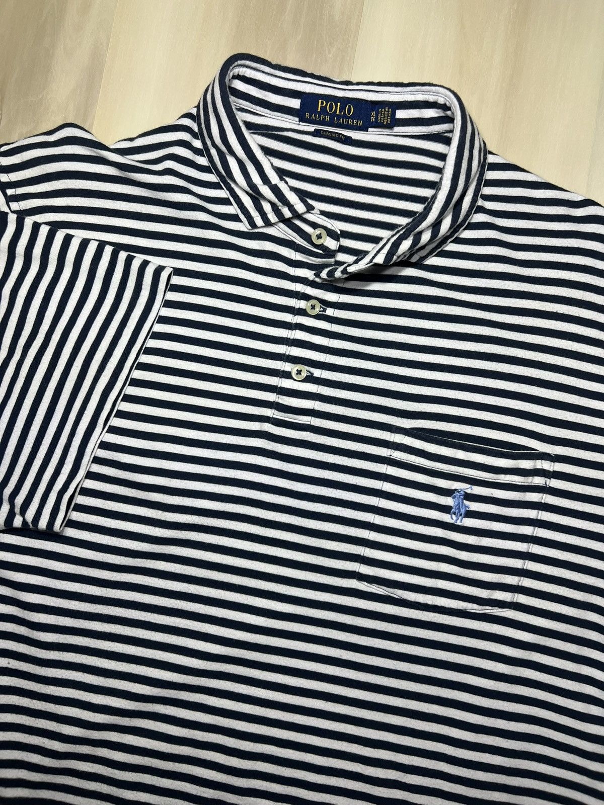 Polo Ralph Lauren Polo Ralph Lauren Men's Classic Fit polo XL Blue Striped Size US XL / EU 56 / 4 - 1 Thumbnail