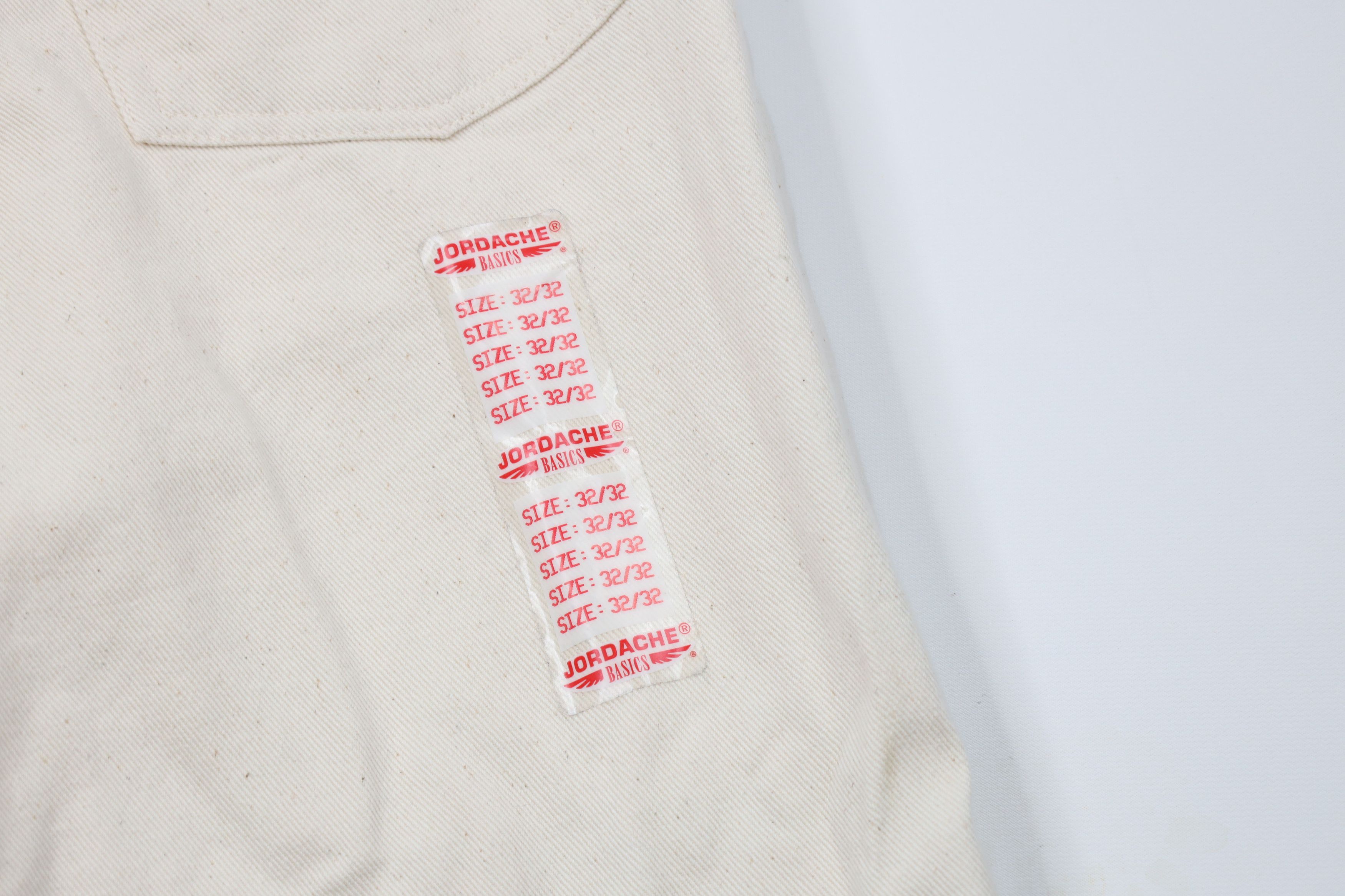 Vintage Deadstock Vintage 90s Streetwear Leg Denim Jeans Beige Size US 32 / EU 48 - 11 Thumbnail