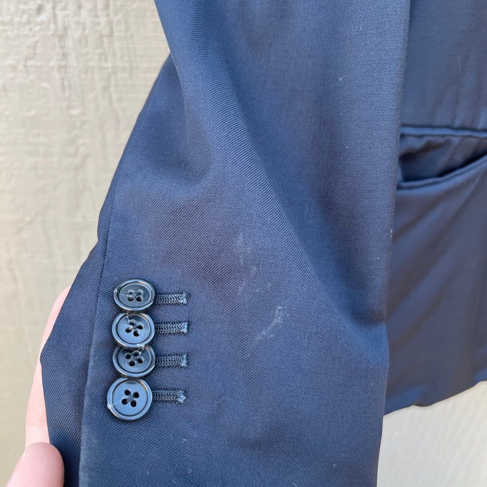 Ermenegildo Zegna Ermenegildo Zegna 3 Button Off Black Wool Blazer Size 44R - 2 Thumbnail
