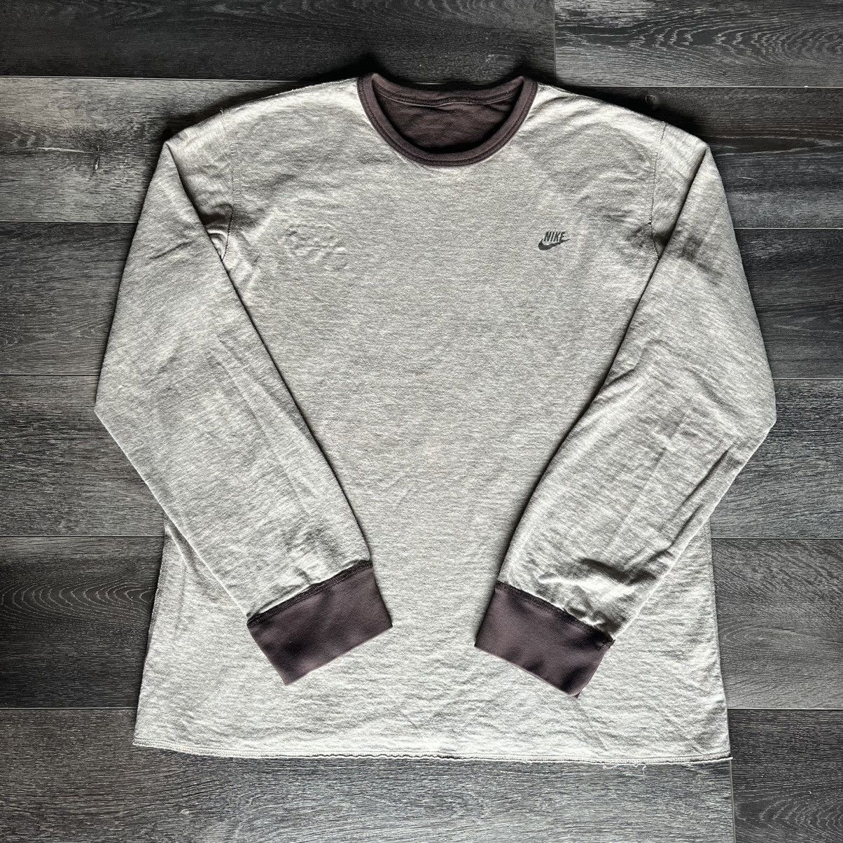 Nike × Vintage Vintage Y2K Nike Basic Swoosh Logo Reversible Longsleeve Tee Size US L / EU 52-54 / 3 - 1 Thumbnail