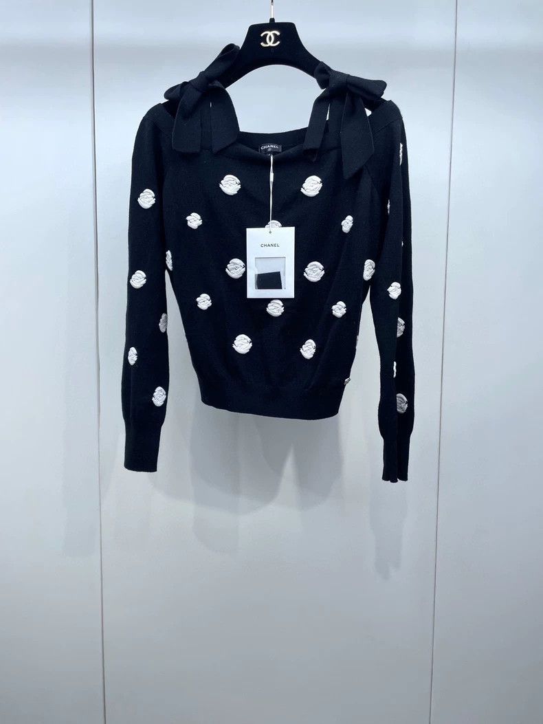 Chanel Chanel Shoulder Knit with Bow Design -2505 Size US M / EU 48-50 / 2 - 2 Thumbnail