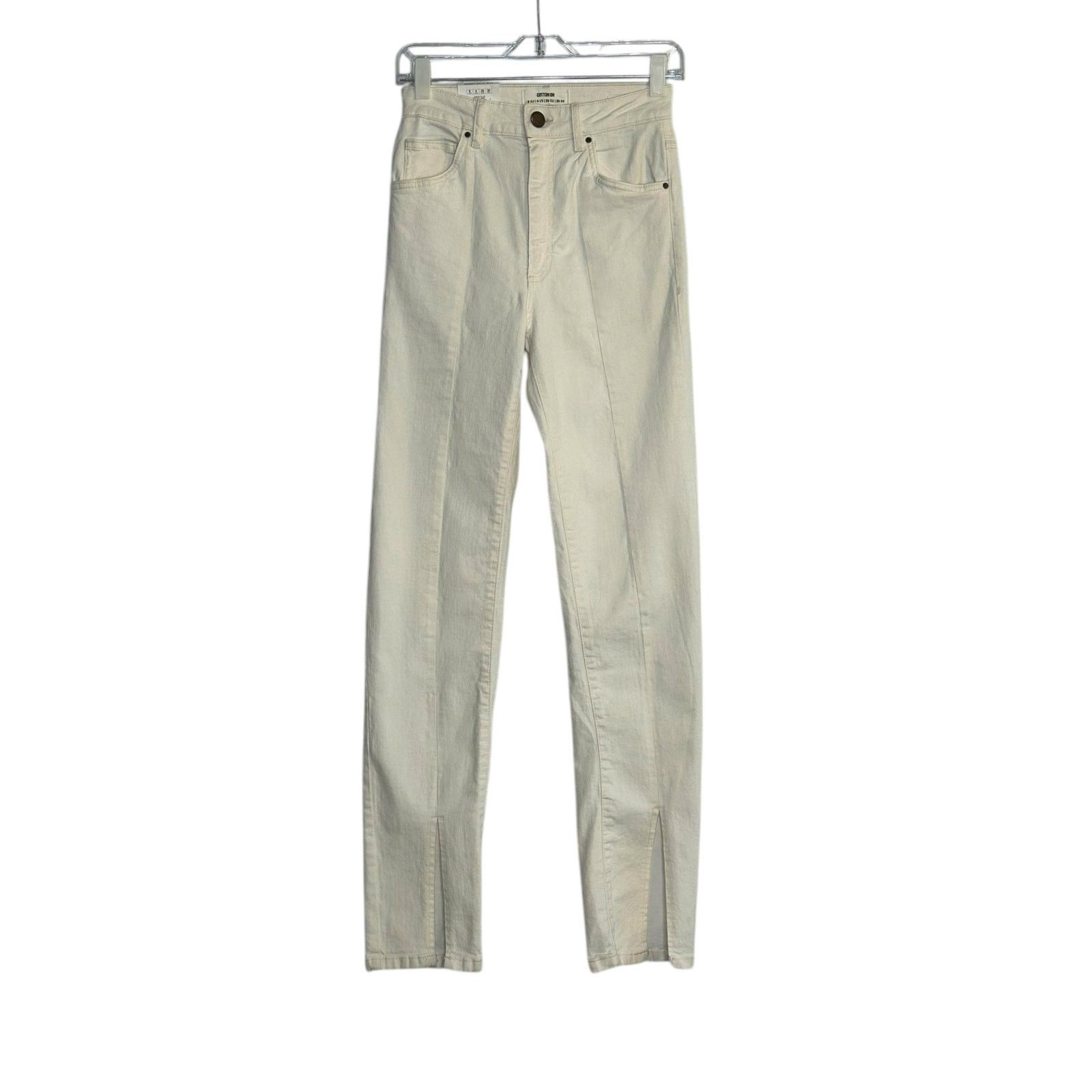 Cotton On Cotton On white high rise skinny split jeans size 4 Size 27" / US 4 / IT 40 - 1 Thumbnail