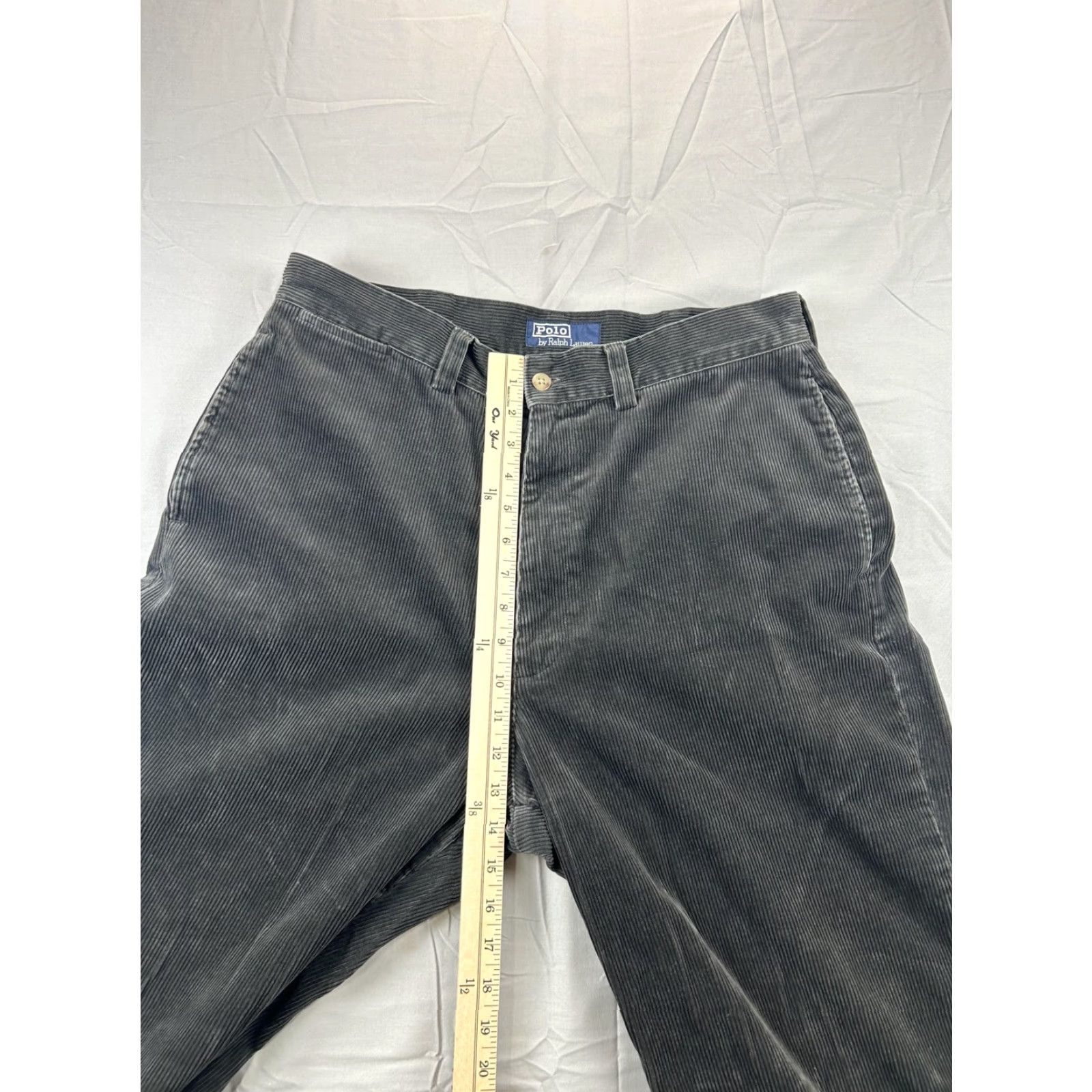 Polo Ralph Lauren Polo Ralph Lauren Pants Mens 34 Regular Chino Corduroy Straight Leg Gray Charcoal Pocketed Front Zip Button Closure Classic Fit Vintage No Size US S / EU 44-46 / 1 - 6 Thumbnail