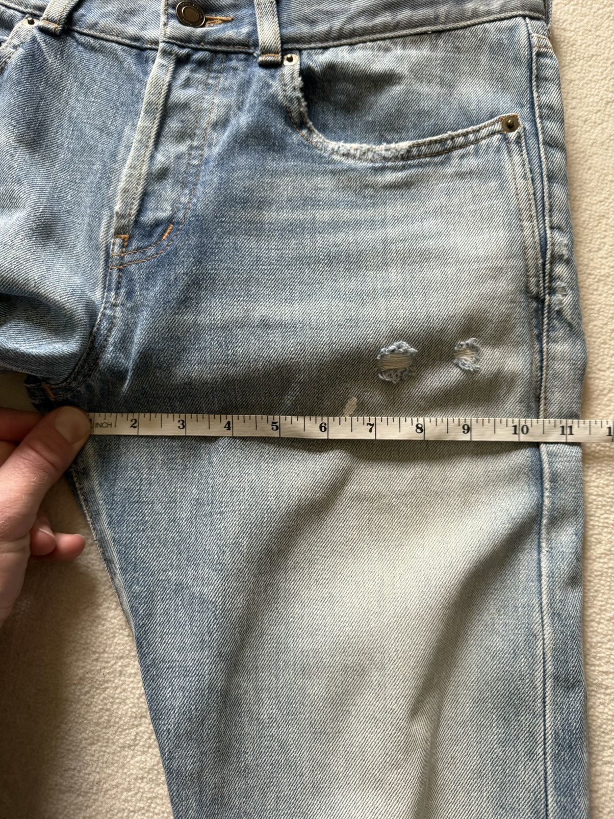 Saint Laurent Paris Saint Laurent slim ripped denim jeans 30 Santa Monica wash Size US 30 / EU 46 - 3 Thumbnail