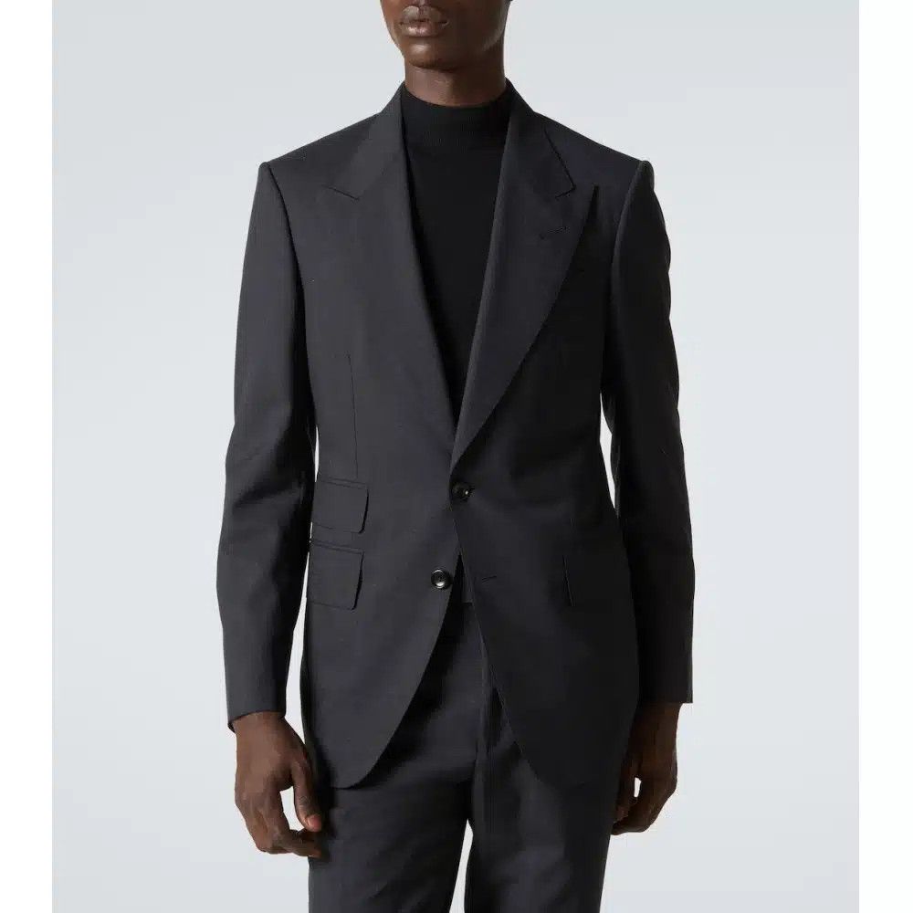 Tom Ford o1sndg0825 11YL40 Single Breast Blazer in Black Size US XL / EU 56 / 4 - 2 Thumbnail