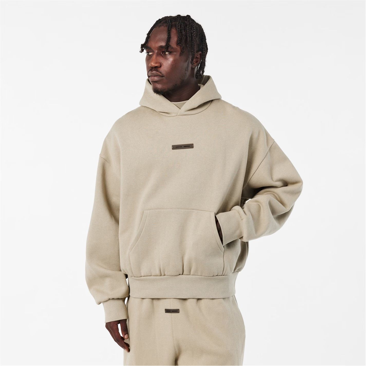 Fear of God o1g2r1mq0426 Overhead Hoodie in Beige Size US XXS / EU 40 - 2 Thumbnail