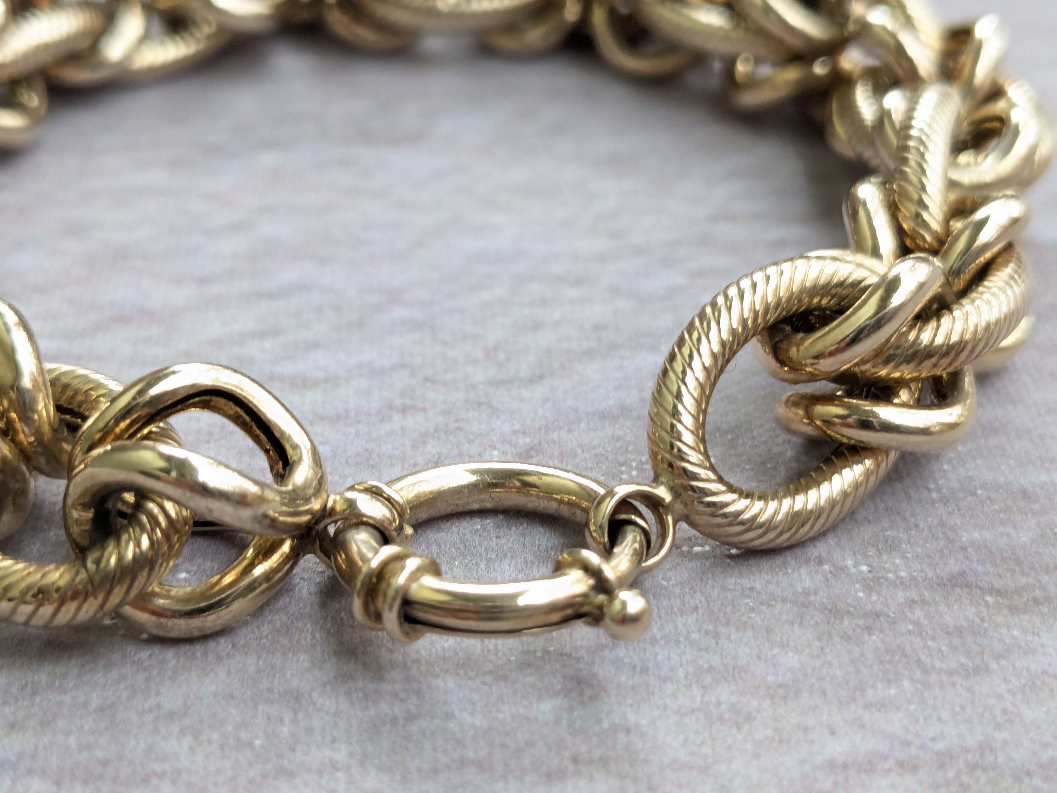 Jewelry Vintage Sterling Silver Bracelet Oval Vermeil Gold 8.25 Size ONE SIZE - 7 Thumbnail