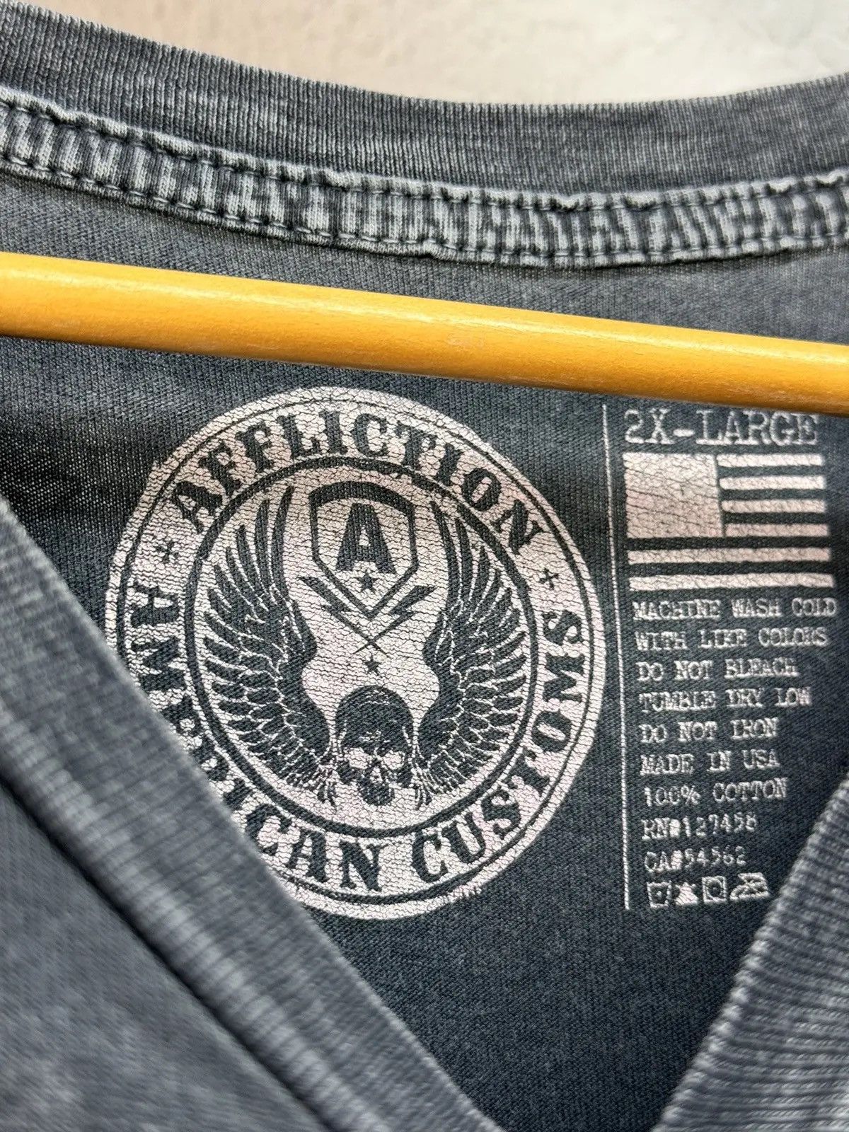 Affliction × Japanese Brand × Vintage Vintage Affliction Double Skull Black T Shirt Size US XL / EU 56 / 4 - 7 Thumbnail