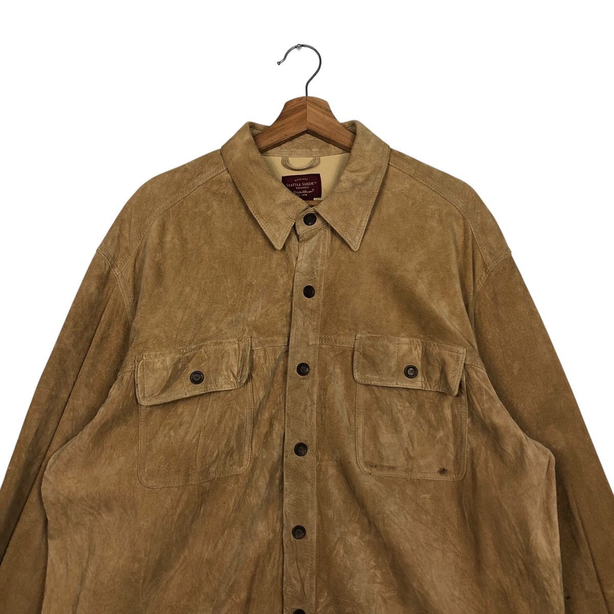 Eddie Bauer Vintage Biker Button Leather Jacket Eddie Bauer IsseyMiyake Size US XL / EU 56 / 4 - 4 Thumbnail