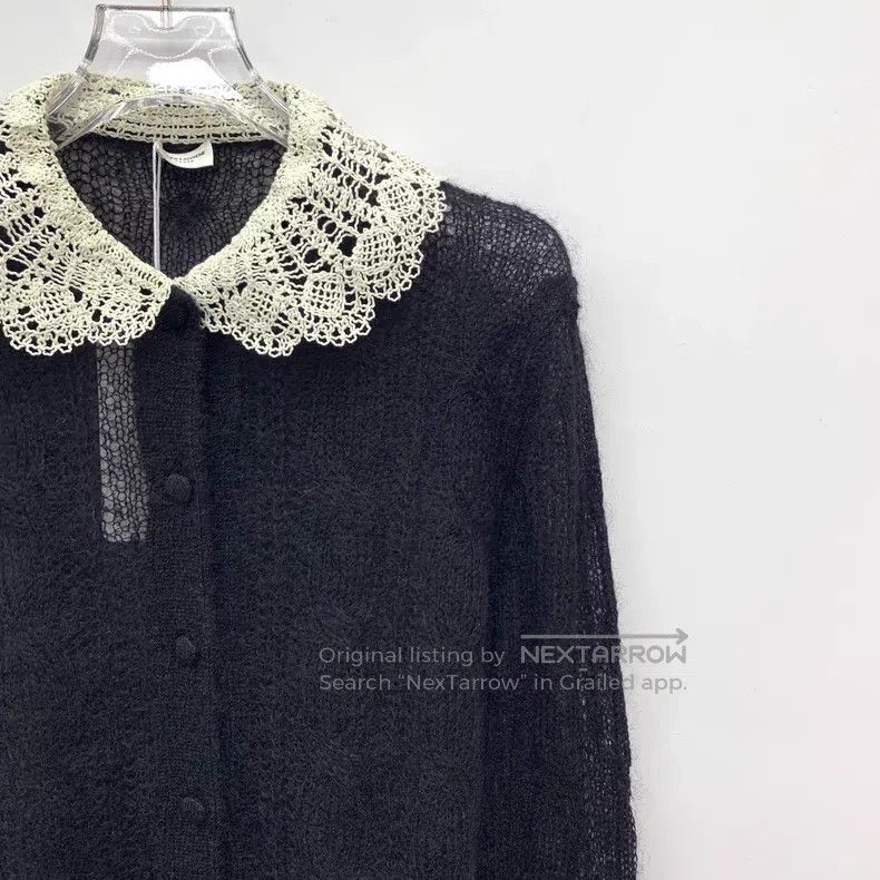Saint Laurent Paris Saint Laurent Paris Black Knit Shawl Collar Single Breaste Size L / US 10 / IT 46 - 3 Thumbnail
