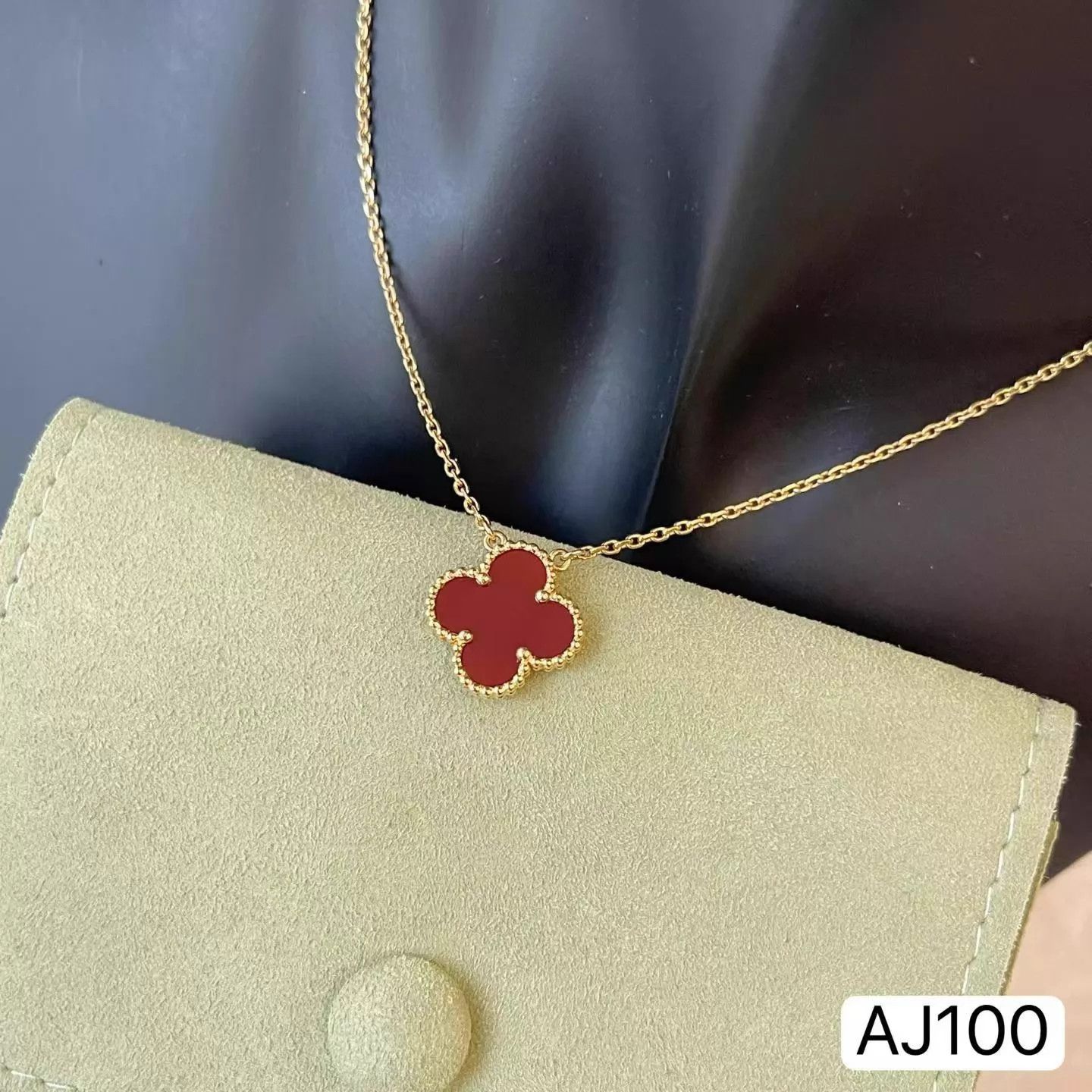 Van Cleef & Arpels VCA 18K Carnelian Necklace New w/ Dust Bag 11 Clasp 38-42cm Size ONE SIZE - 4 Thumbnail