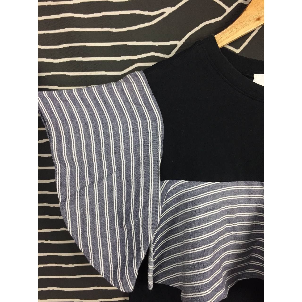 Japanese Brand Vin Japanese Brand Cut & Sew Striped Ruffle Tee Size S / US 4 / IT 40 - 4 Thumbnail