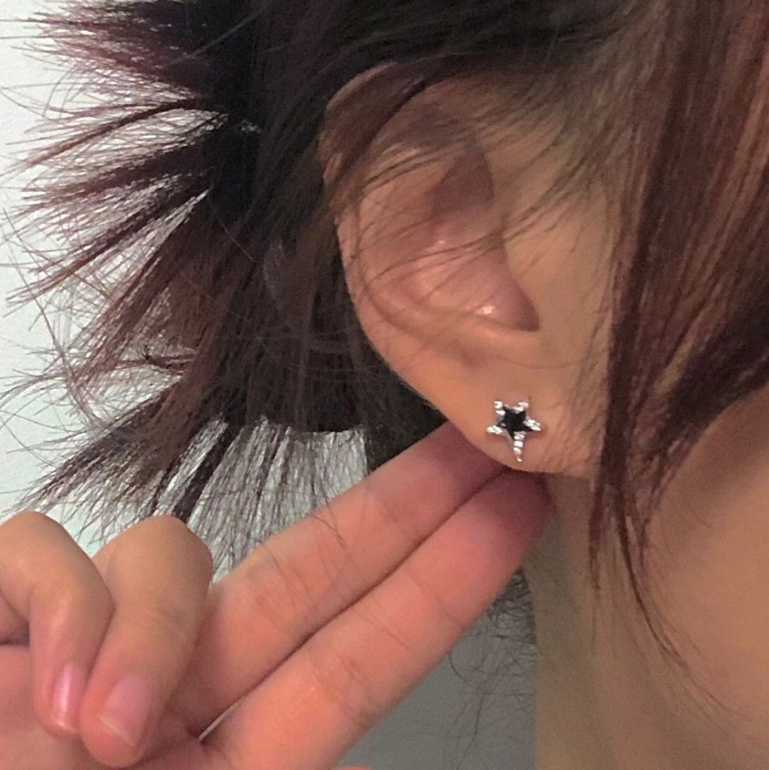 Jewelry × Sterling Silver Star Crazy Earrings One Pairs Chrome Jewelry Size ONE SIZE - 3 Thumbnail