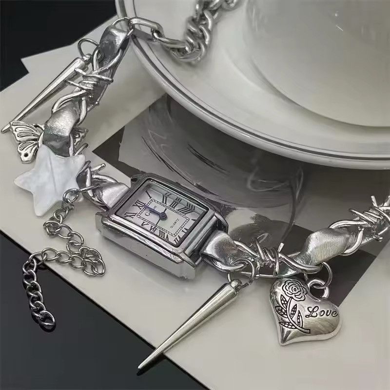 Jewelry × Vintage Y2k Cyber Punk Watch Choker Gothic Necklace Chain Size ONE SIZE - 5 Thumbnail