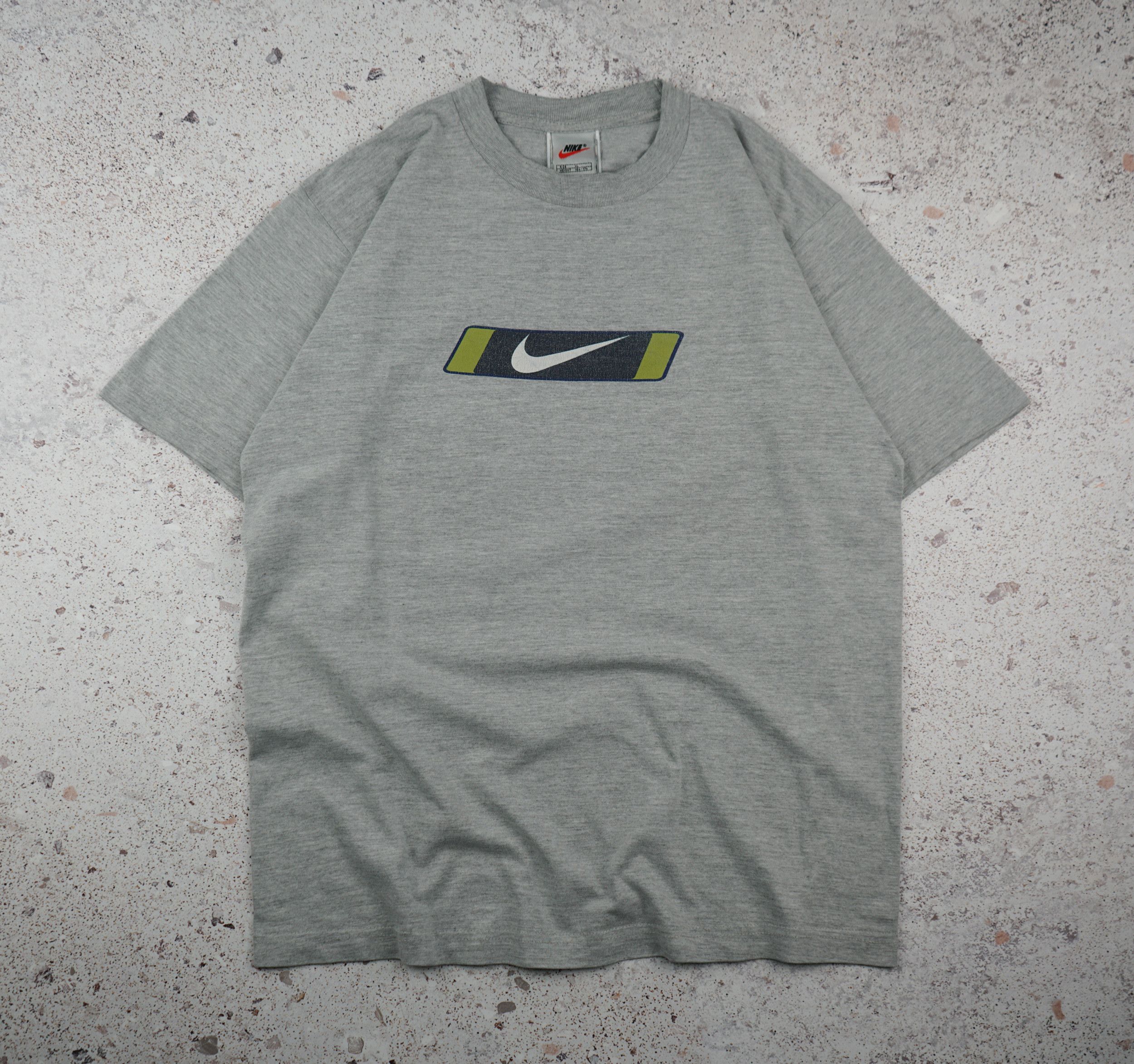 Nike × Vintage Vintage 1990s Nike Center Logo Swoosh T-Shirt Size US M / EU 48-50 / 2 - 1 Thumbnail
