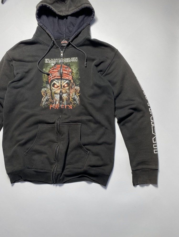 Band Tees × Iron Maiden × Vintage Vintage Iron Maiden distressed sun faded zipper zip hoodie Size US XL / EU 56 / 4 - 16 Thumbnail