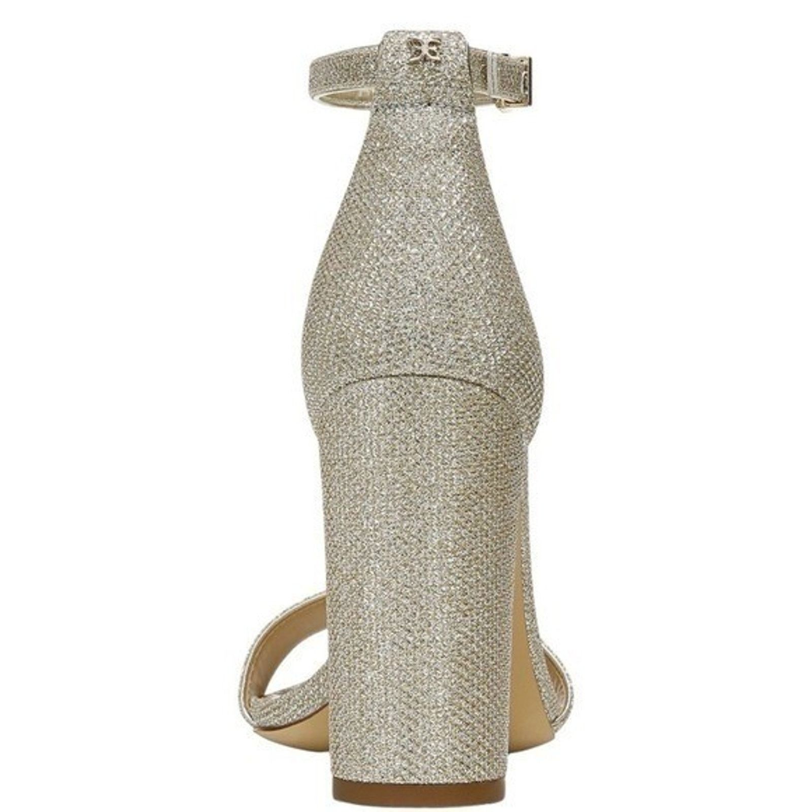 Sam Edelman Sam Edelman Gold Glitter Block Ankle Strap Heels Size 10.5M Size US 10.5 / IT 40.5 - 6 Thumbnail