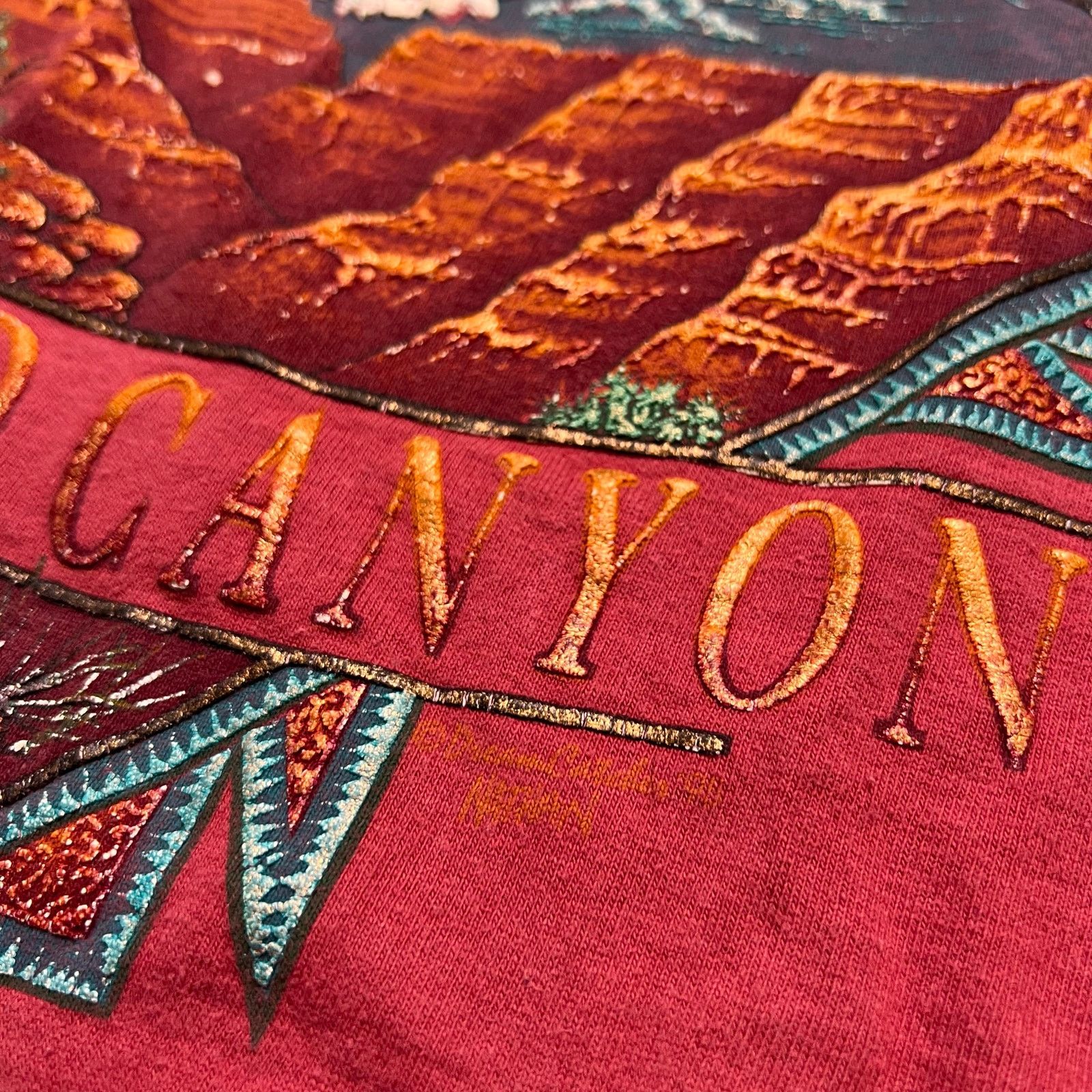 Fruit Of The Loom Vintage 90s Yellowstone Destination Eagle Graphic Tee Sz M Size US M / EU 48-50 / 2 - 9 Thumbnail