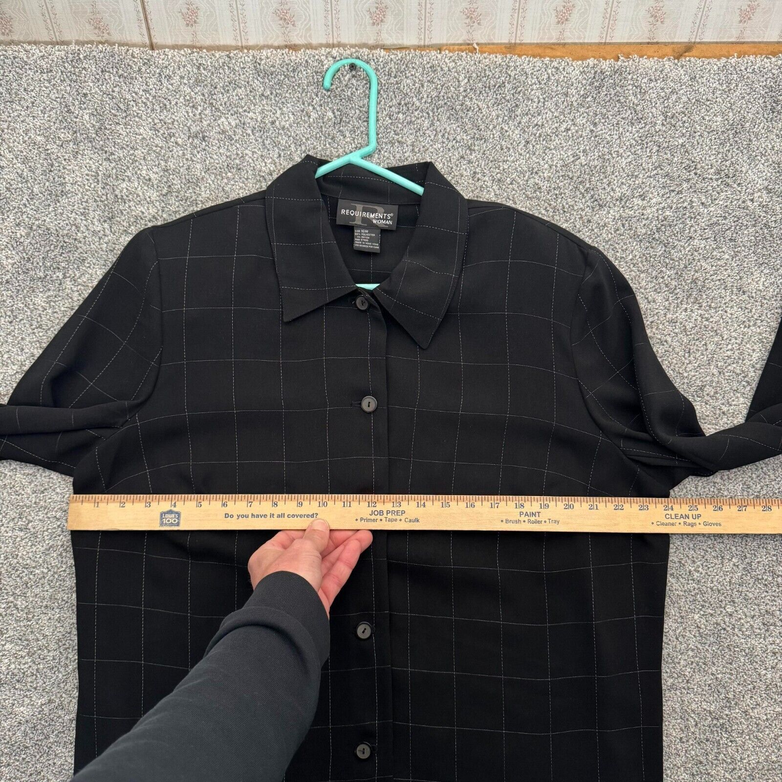 Other Requirements Top Women 16W Plus Windowpane Check Y2K Vintage Size XXL / US 16-18 / IT 52-54 - 3 Thumbnail