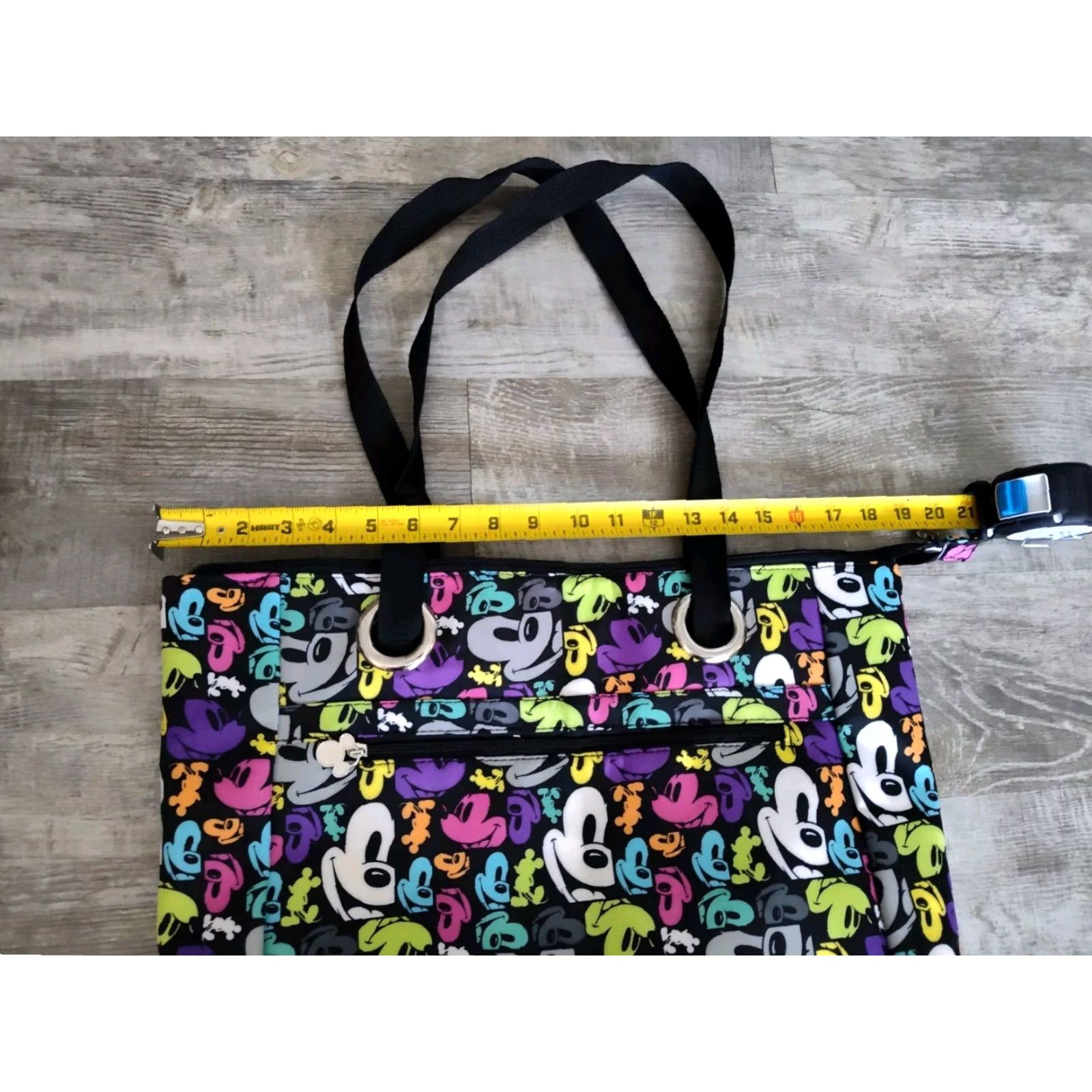 Disney Disney Parks Authentic Mickey Pop Art Tote Womens Large Multicolor Nylon Shoulder Bag Size ONE SIZE - 5 Thumbnail