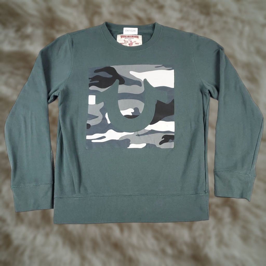 True Religion True Religion Sweatshirt Mens Small Blue Pullover Casual Logo Mock Neck Size US S / EU 44-46 / 1 - 1 Thumbnail