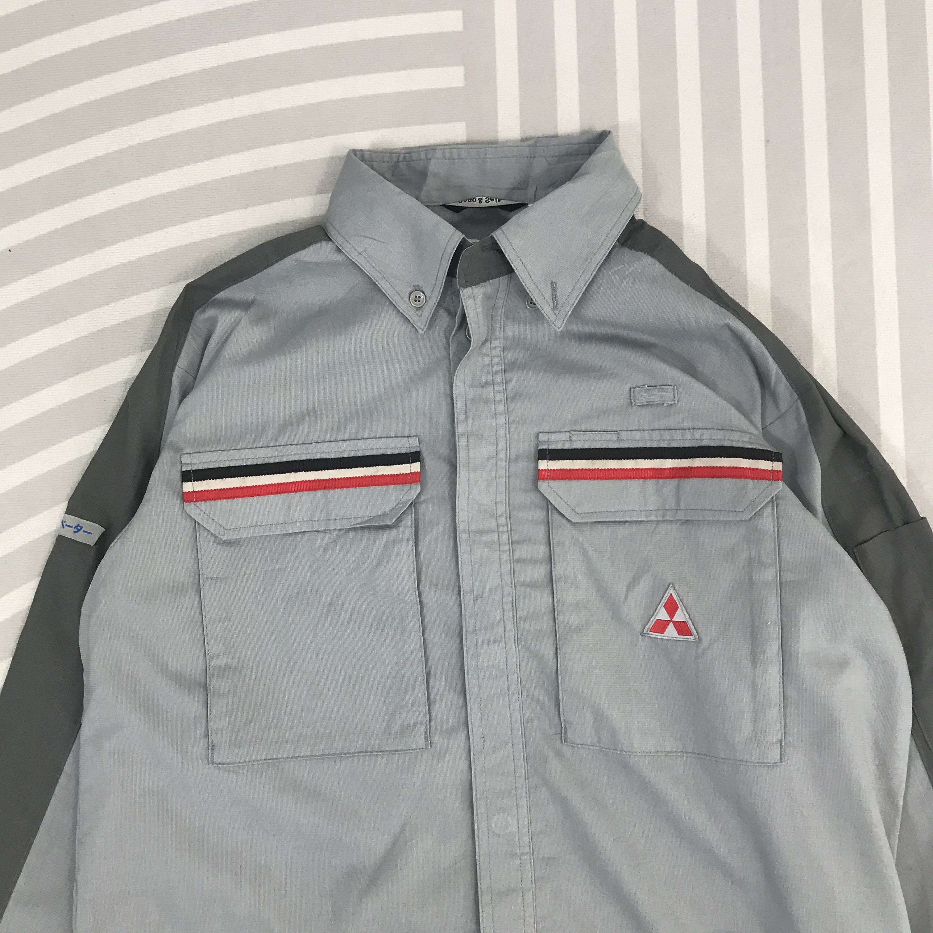 Japanese Brand × Vintage Vintage Mitsubishi Racing Button up Long Sleeve T-Shirt Size US M / EU 48-50 / 2 - 2 Thumbnail